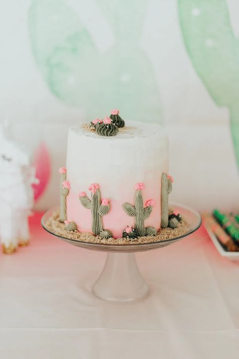 Mila's Taco TWOsday Birthday Party! - Cactus First Birthday Girl, Cactus Cake Ideas, Birthday Cake Cactus, Taco Twosday Birthday Cake, Taco Twosday Birthday Girl, Taco Twosday Birthday Party, Twosday Birthday Party, 2nd Birthday Ideas, Fiesta Cakes