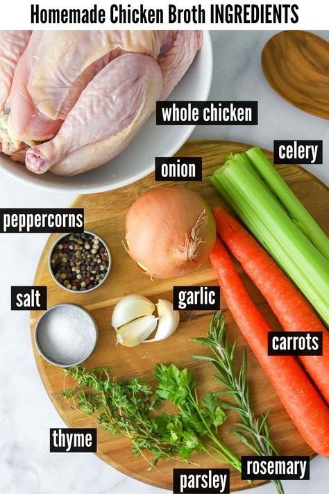 Homemade Chicken Broth Recipes, Homemade Chicken Broth From Whole Chicken, Homemade Chicken Broth Crockpot, Homemade Chicken Stock From Whole Chicken, Chicken Broth Canning Recipes, Whole Chicken Broth Recipes, Homemade Chicken Stock Recipe, How To Make Homemade Chicken Broth, Diy Chicken Broth Simple