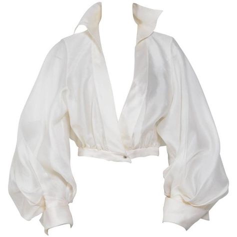 Preowned Claude Montana Vintage Signature White Silk Blouse ($650) ❤ liked on Polyvore featuring tops, blouses, shirts, crop top, white, sleeve shirt, white crop tops, white shirt blouse, shirt blouse and white tops Tekken 2, Claude Montana, White Silk Blouse, Shirts Crop, White Shirt Blouse, Crop Top Shirts, Maxi Skirts, Fantasy Fashion, White Silk