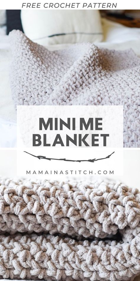 Softest, squishiest crochet blanket pattern ever for the littles! via @MamaInAStitch Six Day Kid Blanket Free Pattern, Crochet Lap Blanket Patterns Free Chunky Yarn, Crochet Lightweight Blanket, Chenille Home Slim Yarn Patterns, Left Handed Crochet Patterns Free, Crochet Blanket For Kids, Bernat Baby Blanket Yarn Patterns, Crochet Baby Blanket Chunky, Chunky Crochet Blanket Pattern Free