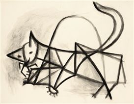 Pablo Picasso - Étude de Chat,  brush and ink and wash on paper, 1946. Picasso Cubism, Picasso Drawing, Painting Logo, Pablo Picasso Art, Art Picasso, Pablo Picasso Paintings, Geometric Cat, Picasso Paintings, Picasso Art