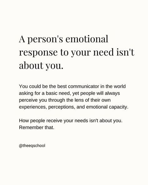 Gen Rumancik | The EQ School on Instagram: "(and this also means that your response to someone else's need is more about what's going on within you.) Advocating for needs is hard & feels vulnerable for many of us, especially when (or likely because) we were criticized for having needs as children (or had them ignored or downplayed). But now we're all in this space of learning that we're allowed to have needs and boundaries and that it's important to communicate them to our people if we want to When People Care About You Quotes, If Someone Is Important To You Quotes, Everyone Needs Someone Quotes, Quotes About Not Needing People, When Someone Needs You Quotes, Over Communicating Quotes, When You Try To Help Someone Quote, When You Feel Ignored, Quotes About Feeling Ignored