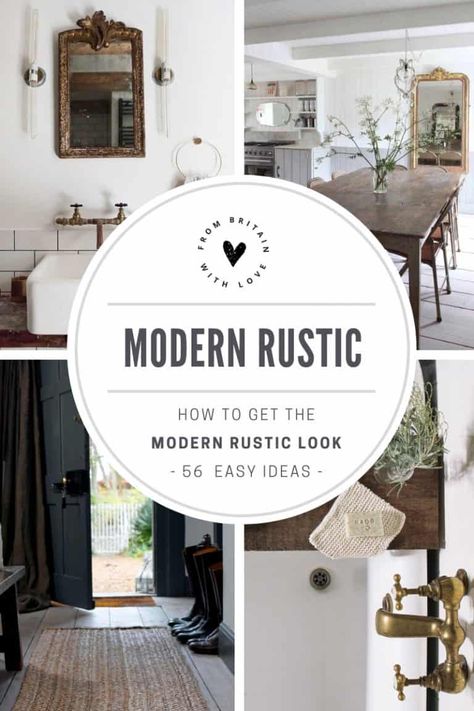 Modern Rustic decorating ideas - simple, modern country interiors to inspire you - From Britain with Love Modern Country Hallway Ideas, Country Contemporary Home Decor, Modern Rustic Hallway, Contemporary Country Living Room, Modern Rustic Living Room Design, Modern Country Farmhouse Living Room, Rustic Contemporary Dining Room, Modern Rustic Dining Room Ideas, Rustic Blue Bedroom