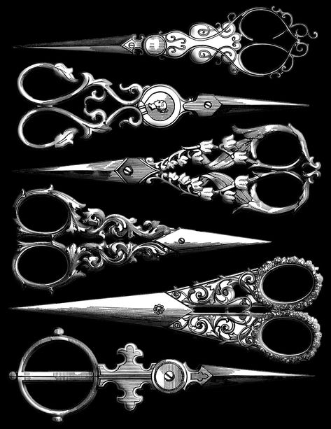 Folio Ideas, Vintage Scissors, Pretty Knives, Under Your Spell, Dragon Age, Free Image, Dark Aesthetic, Public Domain, Design Inspo