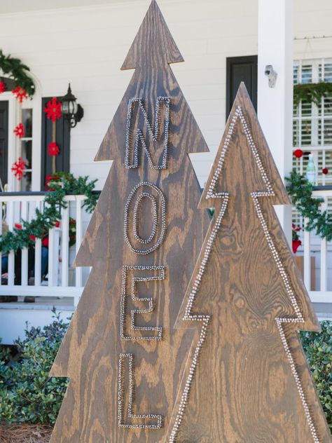 Outdoor Wooden Christmas Decorations, Plywood Christmas, Diy Christmas Yard Decorations, Outdoor Christmas Decorations Yard, Christmas Tree Silhouette, Wood Christmas Decorations, Wooden Christmas Tree Decorations, Wood Trees, Christmas Yard Art