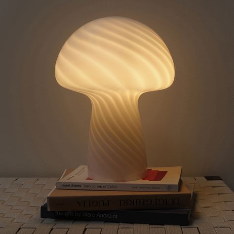 Brightech Mushroom Table Lamp Led Bedside Table, Frosted Glass Design, Mushroom Table Lamp, Mushroom Table, Table Led, Nightstand Lamp, Mushroom Lamp, White Lamp, Bedside Table Lamps