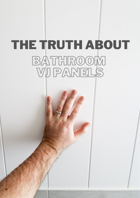 The Truth About VJ Panels In Bathrooms Vj Panelling Bathroom, Small Ensuite Ideas, Building A Bathroom, Modern Country Bathroom, Hamptons Style Laundry, Bathroom Tiles Combination, Small Ensuite, Terrazzo Bathroom, Bathroom Paneling