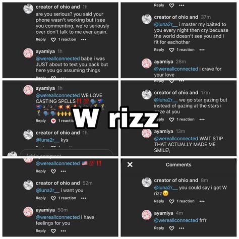 i couldnt get all the screenshots to fit but my rizz is undeniably strong💪 Rizz Whispers, Drawing Face Expressions, Pickup Lines, Drawing Face, Face Expressions, Funny Fun Facts, Top Secret, Pick Up Lines, 4 Life