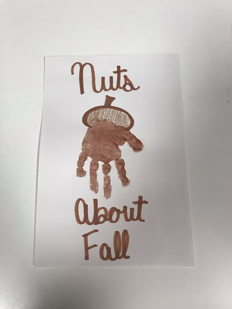 Fall Themed Crafts For Infants, Acorn Art For Infants, Nut Crafts For Preschool, Welcome Fall Crafts For Toddlers, Fall Art Projects For Kids Toddlers, September Projects For Toddlers, Autumn Crafts For Infants, Fall Art For Toddlers September, Squirrel Toddler Craft