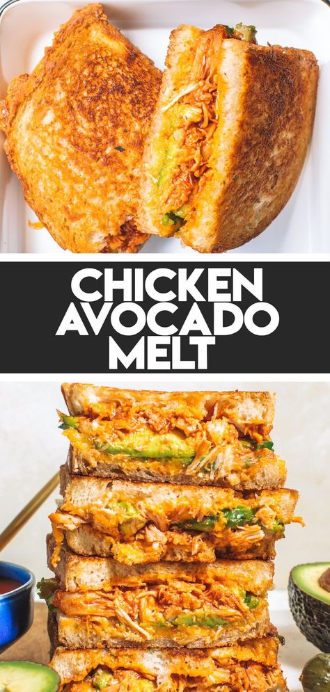 Avocado Melt Sandwich, Chipotle Chicken Avocado Melt, Chicken Melt Sandwich, Chicken Avocado Melt, Chicken Avacado, Avocado Melt, Easy Grilled Cheese, Chicken Melts, Grilled Avocado