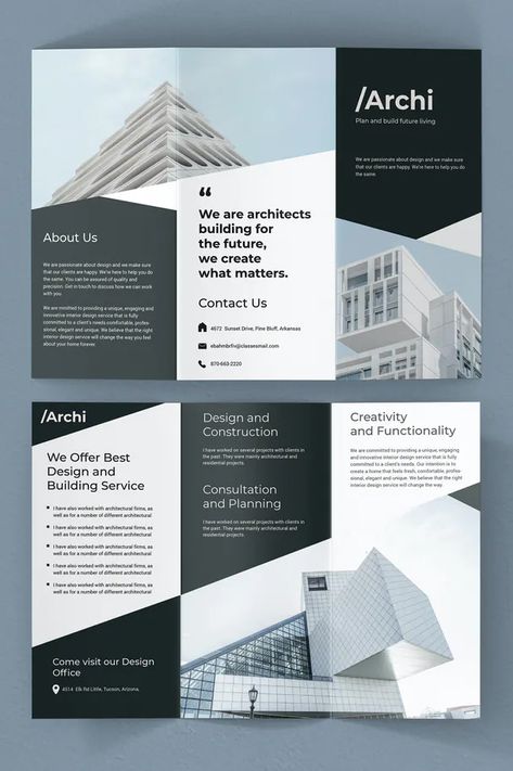 Architecture Pamphlet Design, Architecture Brochure Design Layout, Architecture Flyer Design, Brochure Design Architecture, Apartment Brochure Design, Folder Design Layout, Event Brochure Design, Architecture Flyer, Architect Brochure