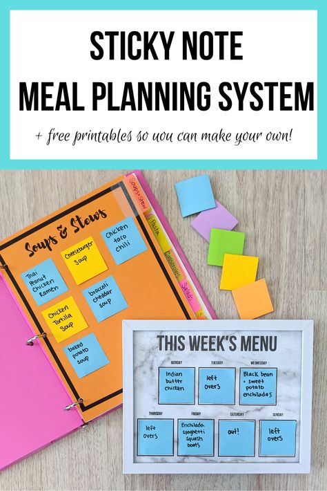 Meal Planning Binder, Weekly Menu Boards, Three Hole Punch, Meal Planning Menus, Planning System, To Do Planner, Meal Prep Plans, Monthly Meal Planning, Weekly Meals