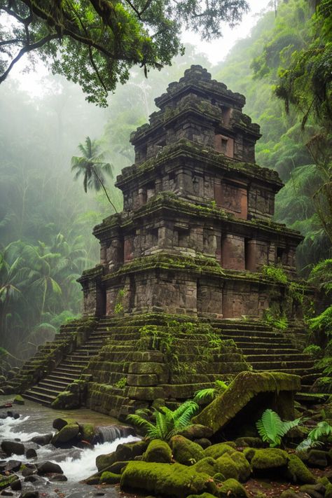 Aztec Jungle, Lush Cave, Aztec Architecture, Royalty Dr, Aztec Temple, Jungle Temple, Aztec Ruins, Ancient Indian Architecture, Temple Ruins