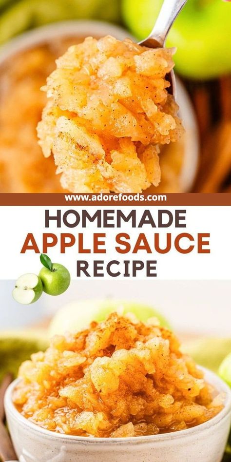 A simple, no-frills homemade applesauce, that lets you control the sugar! Perfect for families of all sizes, make a big batch for all of you to enjoy!  #homemade #apples #applesauce Homemade Chunky Applesauce, Chunky Applesauce Recipe, Homemade Cinnamon Applesauce, Stuffing Recipes Thanksgiving, Easy Homemade Applesauce, Chunky Applesauce, Homemade Applesauce Recipe, Roast Pork Tenderloin, Applesauce Recipes