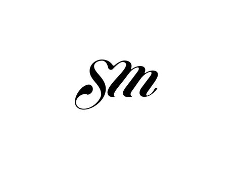 M S Tattoo Letter, Sm Tattoo Letter Design, Sm Tattoo, Sm Logo Design, Sm Monogram, Sm Logo, Name Design Art, Cricut Maker Ideas, I Am Queen