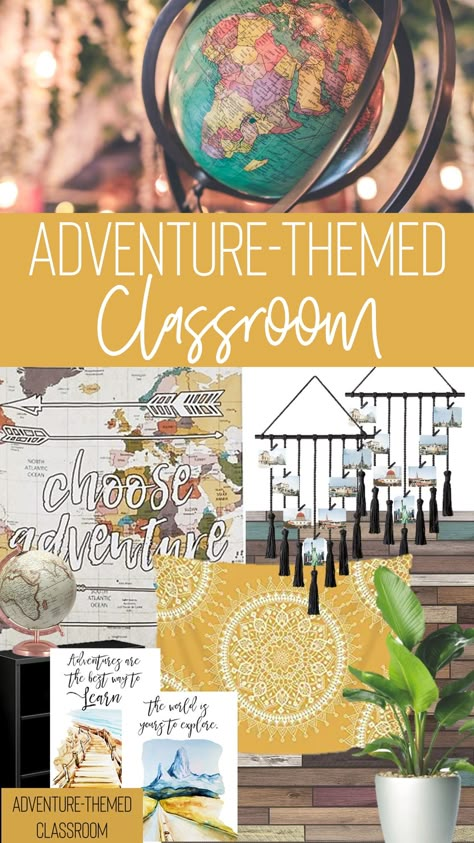 Adventure Classroom, Travel Classroom, School Wide Themes, Travel Theme Classroom, Geography Classroom, Classroom Makeover, Elementary Classroom Decor, Class Theme, 5th Grade Classroom