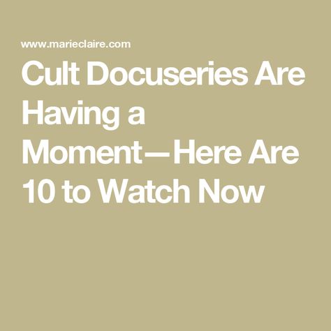 Cult Docuseries Are Having a Moment—Here Are 10 to Watch Now Best Documentary To Watch, Cult Documentaries, Good Documentaries To Watch, Mummified Body, Documentaries To Watch, Family Separation, Duggar Family, Best Documentaries, The Dark World