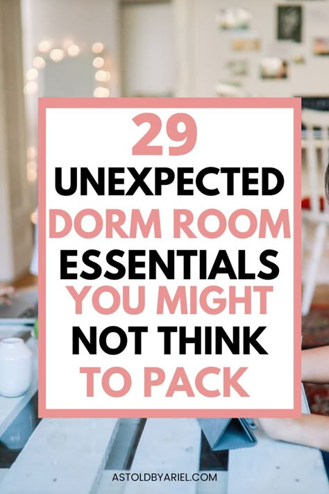 I can't wait to pack these unexpected things to bring to college on my dorm packing list. Things To Bring To College, College Packing Tips, College Dorm Necessities, Dorm Packing List, College School Supplies List, Creative Room Ideas, College Dorm List, College Dorm Room Organization, Dorm Packing