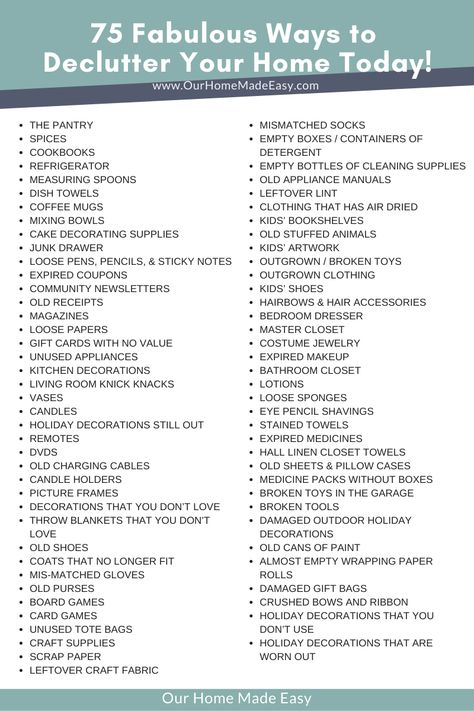 Looking to declutter your space and simplify your life? Say goodbye to clutter and hello to a more organized and peaceful home! #Decluttering #SimplifyYourLife #OrganizedHome #ourhomemadeeasy Declutter And Clean House, Decluttering And Organizing, Organize Declutter Storage Solutions, Declutter Apartment, Home Organization Declutter, How To Start Decluttering Your House, Declutter Before And After, Things To Declutter, Room Organizing Ideas