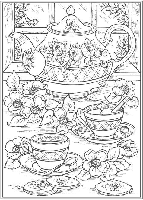 Dover Publications Coloring Pages, Dover Coloring Pages, Dover Publications Coloring, Adult Coloring Books Printables, Food Coloring Pages, Dover Publications, Detailed Coloring Pages, Free Adult Coloring Pages, Easy Coloring Pages