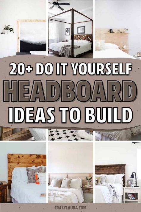 If you're looking for a DIY project to build this weekend and want to save some money, check out these awesome step by step DIY headboard build plans and tutorial ideas to get inspired to build your own! Master Bedrooms Decor Wood Headboard, Making A Queen Size Headboard, Headboards For King Size Beds, Queen Headboard Plans, Simple Wood Headboard Diy, Fyi Headboard Master Bedrooms, Diy Freestanding Headboard, Kingsize Headboard Diy, How To Make A Queen Size Headboard