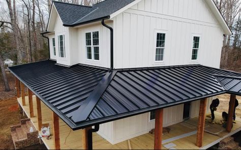 Metal roofing Mixed Metal And Shingle Roof, Asphalt And Metal Roof Combo, Shingles And Metal Roof Combination, Shingle And Metal Roof Combination, Metal And Shingle Roof Combination, Apaneca, Metal Shingle Roof, Patio Cover Ideas, Black Metal Roof