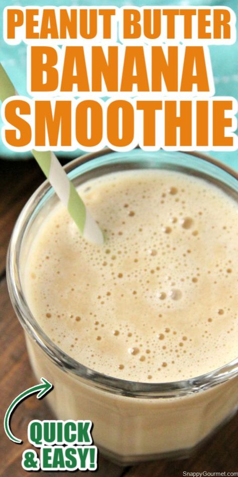 peanut butter banana smoothie in glass Peanut Banana Smoothie, Peanut Butter Banana Smoothie Recipe, Peanutbutter Smoothie Recipes, Smoothie Breakfast, Sweet Smoothies, Peanut Butter Banana Smoothie, Homemade Smoothies, Chocolate Peanut Butter Pie, Banana Smoothie Recipe