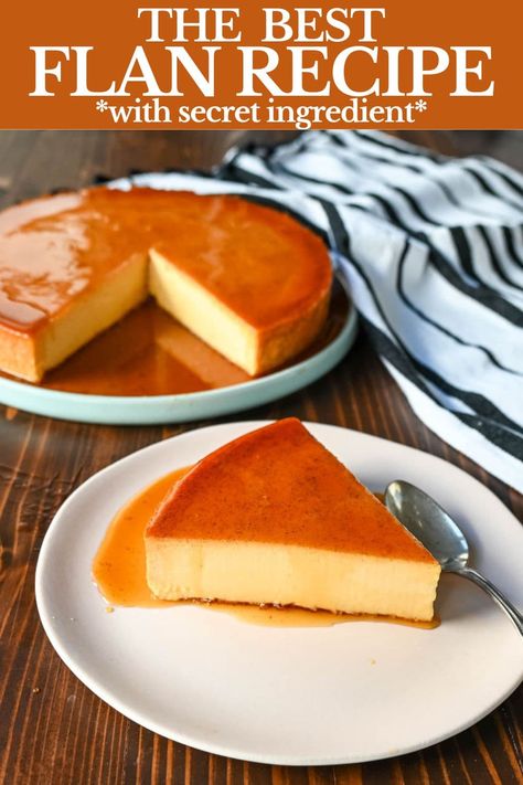 Caramel Flan Best Caramel Flan Recipe, Flan Without Eggs, Gluten Free Flan, Flan Cream Cheese Recipe, Flan Bread Pudding, Authentic Flan Recipe, Cake Flan Recipe, Filipino Flan Recipe, Instant Pot Flan