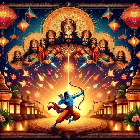 A poster with a man with a happy dussehra | Premium AI-generated image Happy Dussehra Animation, Dussara Posters, Dussehra Wishes Images, Happy Dusshera Poster In Hindi, Poster On Dussehra, Dussehra Wishes, Happy Dussehra, Hindu Festivals, Countries Around The World