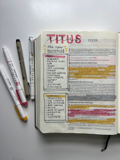 Bible Study Chapters, Luke 6 Bible Journaling, Titus Bible Study, Sections Of The Bible, The Jesus Bible Journaling, Titus Bible Journaling, Bible Study Essentials, Bible Study Layout, Bible Notes In Bible