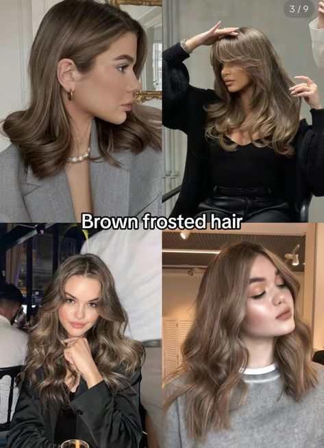 Honey Brown Hair Color, Frosted Hair, Honey Brown Hair, Brown Hair Looks, Brown Hair Inspo, Dreamy Aesthetic, Pretty Hair Color, Hair 2024, Honey Brown