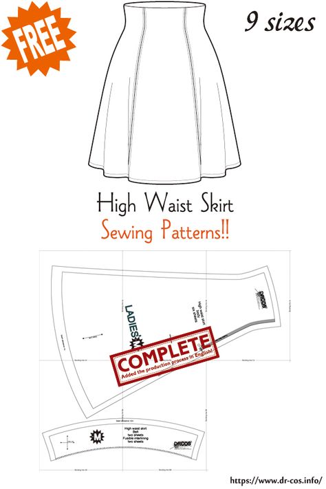 Drop V Yoke Skirt Pattern, High Waisted Long Skirt Sewing Pattern, Skirt Sewing Pattern Free High Waist, High Waist Skirt Sewing Pattern, High Waisted Pleated Skirt Pattern, High Waisted Skirt Pattern Free, Bell Skirt Pattern, Aline Skirt Pattern Free, Easy Sewing Patterns Free Templates