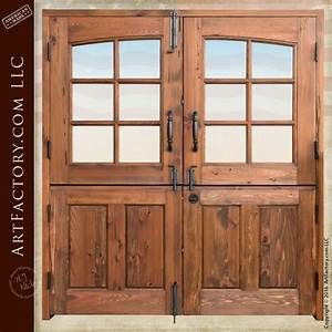 Double Dutch Doors, Barn Door In House, Dutch Doors Exterior, Steak Marinades, Custom Exterior Doors, Rustic Wood Doors, Oak French Doors, Wood French Doors, Indoor Barn Doors