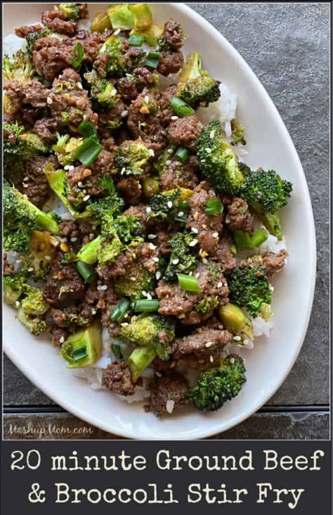 Broccoli And Rice Recipes, Steak Fried Rice, Ground Venison Recipes, Ground Beef Stir Fry, Beef Broccoli Stir Fry, Ground Beef And Broccoli, Broccoli And Rice, Beef Stir Fry Recipes, Aldi Meal Plan