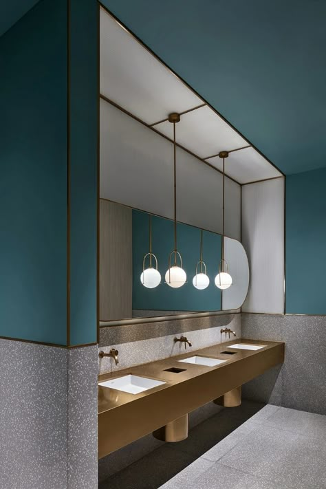 High End Commercial Restroom Design, Public Toilet Interior, Commercial Restroom Design, Office Bathroom Design, Commercial Bathroom Designs, Public Restroom Design, Public Washroom, Commercial Bathrooms, Lavatory Design