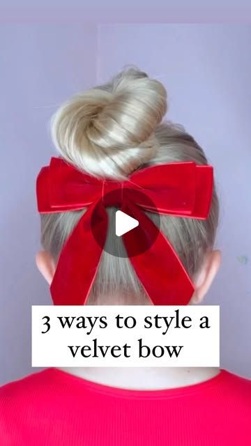 Audrey McClelland on Instagram: "3 WAYS TO STYLE A VELVET BOW FOR THE HOLIDAYS 🎀 
.
Drop a comment if I can share where to find the perfect velvet bows for the holiday. I found a great deal where you can get 6 of them for $9!
.
#hairdo #braidideas #braidinspo #braidinspiration #braid #simplehairstyles #simplehair #simplehairstyle #easyhairstyles #easyhairstyle #easyhairstylesforgirls #cutehairstyles #cutehair #hairvideo #hairideas #hairinspo #hairinspiration #hairvideos #hairidea #schoolhairstyles #schoolhair #hairstyles #hair #hairstyle #hairtutorial #hairtutorials #updohairstyles #updo #holidayhair" Hair Up With Bow, Fun Hair Styles, Hair Styles For Long Hair, Styles For Long Hair, Braid Inspiration, Velvet Bows, Bow Hairstyle, Rose Marie, Fun Hair