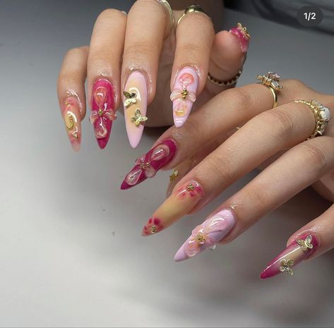 Kutek Disney, Unghie Sfumate, Custom Nails, Kali Uchis, Nails Set, Soft Nails, Her Nails, Unique Acrylic Nails, Nails Simple