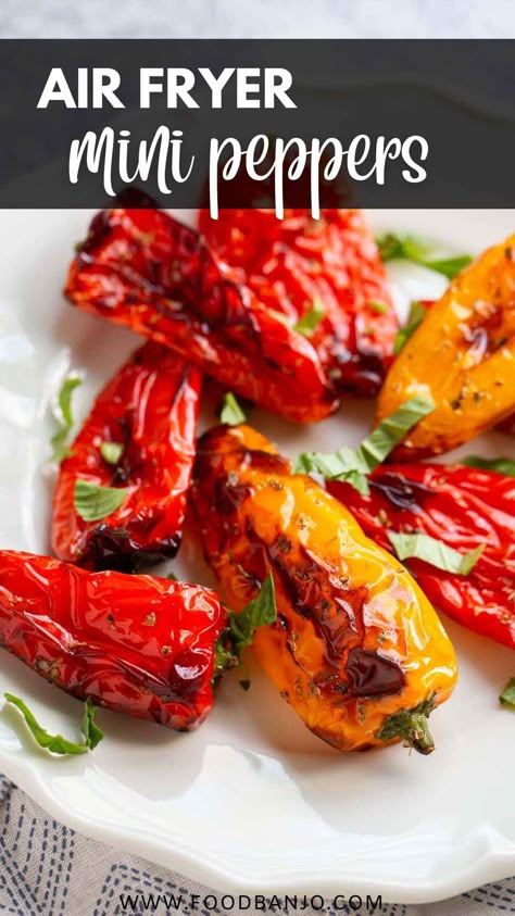 air fryer mini peppers Mini Peppers Recipes, Air Fryer Veggies, Sweet Pepper Recipes, Fried Peppers, Mini Peppers, Mini Sweet Peppers, Dried Peppers, Bell Pepper Recipes, Air Fryer Cooking