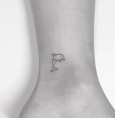 Dolphin Small Tattoo, Dolphin Tattoo Behind Ear, Minimal Dolphin Tattoo, Small Ocean Animal Tattoo, Small Dolphin Tattoo Simple, Line Dolphin Tattoo, Tiny Dolphin Tattoo, Dolphin Tattoo Simple, Fine Line Dolphin Tattoo