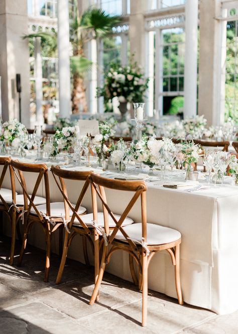 Crossback Chairs Wedding Receptions, Cross Back Wedding Chairs, Bow Chairs Wedding, White Chairs Wood Table, Cross Back Chairs Wedding, Bistro Chairs Wedding, White Chair Wedding, Crossback Chairs Wedding, Trestle Table Wedding