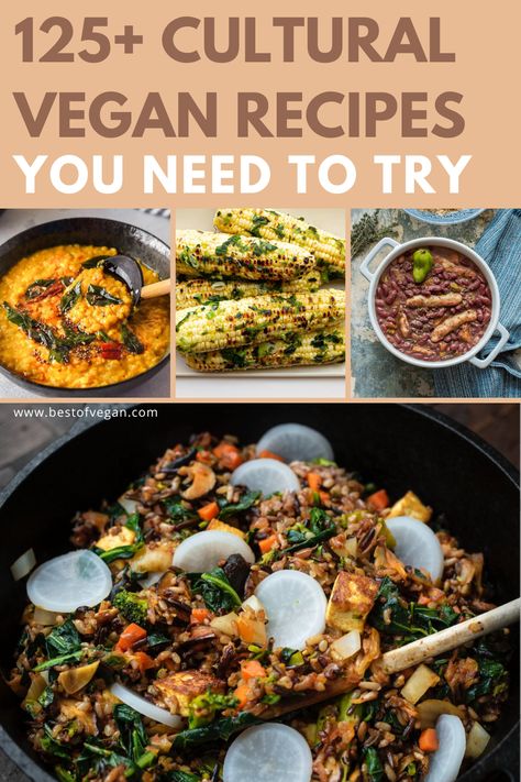 125+ Recipes from many cultures around the world, including Ghana, Nigerian, Sri Lanka, India, Korea, Vietnam and Guam. Find vegan recipes for every occasion: breakfast, lunch, dinner, appetizers. via @bestofvegan1 Vegan Ghanaian Food, Vegan African Recipes Nigerian Food, Global Vegetarian Recipes, African Recipes Authentic Vegetarian, Vegan Recipes From Around The World, Vegan Cultural Recipes, Vegan South African Recipes, Vegan South American Recipes, Vegan Native American Recipes