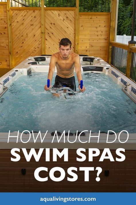 For any customer that wants access to unlimited swimming their own backyard, swim spas are a fantastic investment. It can even help bring your family closer together! It’s important to keep in mind that swim spas are significantly less expensive than inground pools. But how much do they cost, exactly, and will the price be worth it to you? Read on to find out how to make the best decision for you and your wallet. Swimming Hot Tubs, Swim Spa Steps Ideas, Swim Spa Accessories, Swim Spa With Deck, Backyard Swim Spa Ideas, Master Spa Swim Spa, Swim Spas Inground, Spa Pools Backyard, Spa Pool Ideas Small Backyards