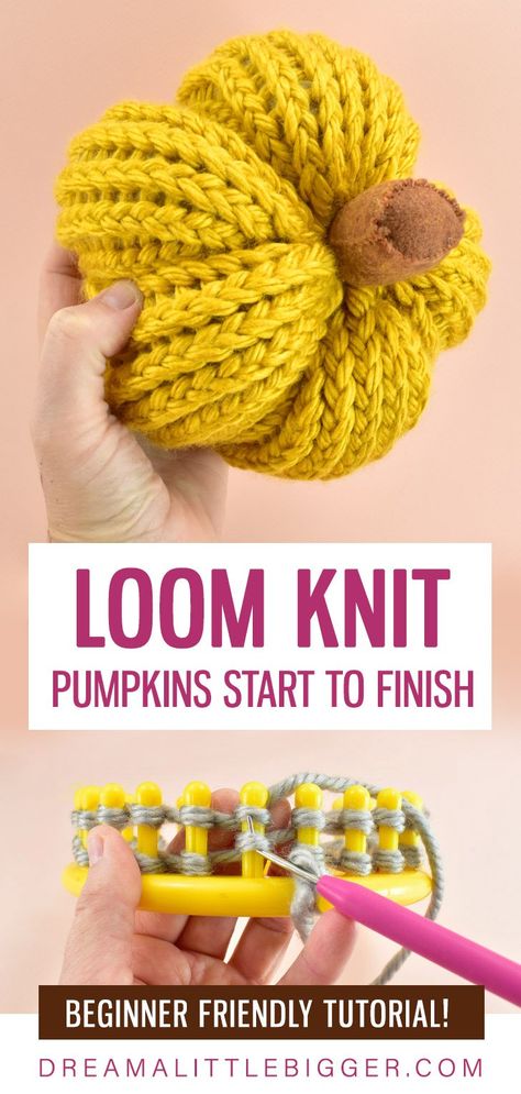 Loom Knit Pumpkins, Loom Knitting Patterns Free, Loom Knitting Patterns Hat, Knit Pumpkins, How To Loom Knit, Loom Knitting For Beginners, Round Loom Knitting, Circle Loom, Mug Cover