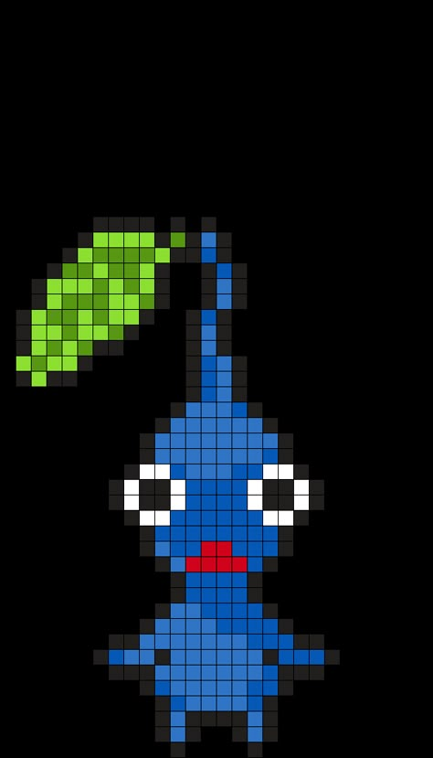 Blue Pikmin :D Kandi Pattern Pixel Bead Art, Silly Pixel Art, Pikmin Pixel Art, Crochet Pikmin Pattern Free, Blue Perler Bead Patterns, Pikmin Perler Beads, Pikmin Art, Pikmin Crochet, Pixel Art Ideas Simple