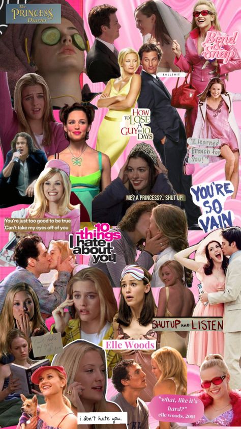 Romcoms supremacy 👩‍❤️‍👨#romcom #romcoms #10thingsihateaboutyou #13goingon30 #ellewoods #clueless #cherhorowitz #howtoloseaguyintendays#theprincessdiaries Iconic Movie Groups, 00s Rom Com Aesthetic, Rom Com 2000s, Romcom Bachelorette Party, Rom Com Outfit Ideas, Rom Com Dresses, Romcoms Aesthetics, Romantic Comedy Aesthetic, 2000s Rom Com Outfits