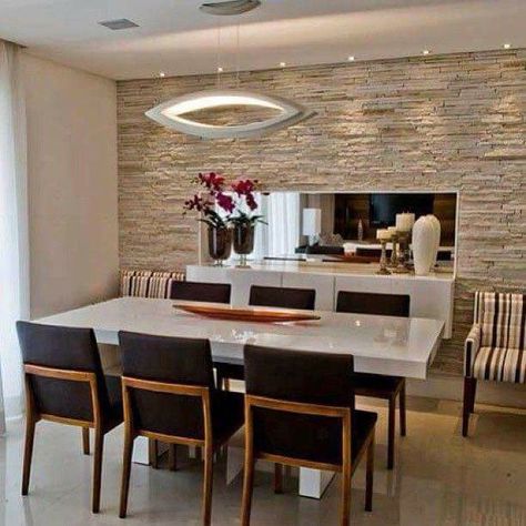 Decoracion Contemporary Dining Room Decor, Modern Dinner Table, Dining Room Decor Modern, Dining Room Contemporary, Dinning Room Design, Dinner Room, The Dining Room, Dining Table Design, Dining Room Walls