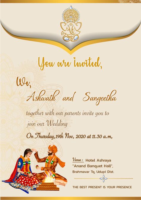 IndianweddingInvitation #HinduweddingInvitation Indian Weeding Inventions Cards, Wedding Inventions Cards Design, Weeding Inventions Cards Design Template, Ayyappa Swamy Wallpapers 4k Full Screen, Wedding Card Writing, Invitation Card For Birthday, Engagement Invitation Card Design, Simple Wedding Invitation Card, Engagement Invitation Card