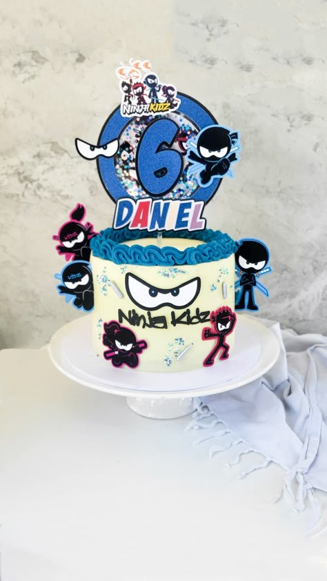 Ninja Kidz Tv Birthday Cake Ideas, Ninja Theme Cake, Ninja Kidz Cakes, Ninja Birthday Party Ideas Cake, Ninja Kidz Party, Ninja Birthday Cake Ideas, Ninja Kids Cake, Ninja Kids Birthday Party Ideas, Ninja Kidz Tv Birthday Party Ideas