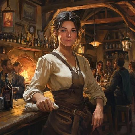 I just got result 'Tavern/Inn Keeper' on quiz 'Build a house and I'll tell you which character in a fantasy novel you are'. What will you get? Medieval Barmaid Aesthetic, Bar Maid Dnd, Tavern Keeper Character, Dnd Tavern Keeper, Dnd Pirate Female, Medieval Barmaid, Tavern Maiden, The Wandering Inn, Tavern Art