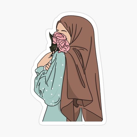 Hijabi Stickers, Hijab Sticker, Women In Hijab, Hijabi Art, Cute Laptop Stickers, Islamic Cartoon, Anime Muslim, Hijab Cartoon, Cute Pastel Wallpaper